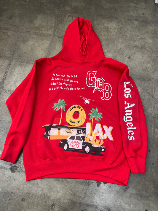 RED GDB LA VIBEZ HOODIES